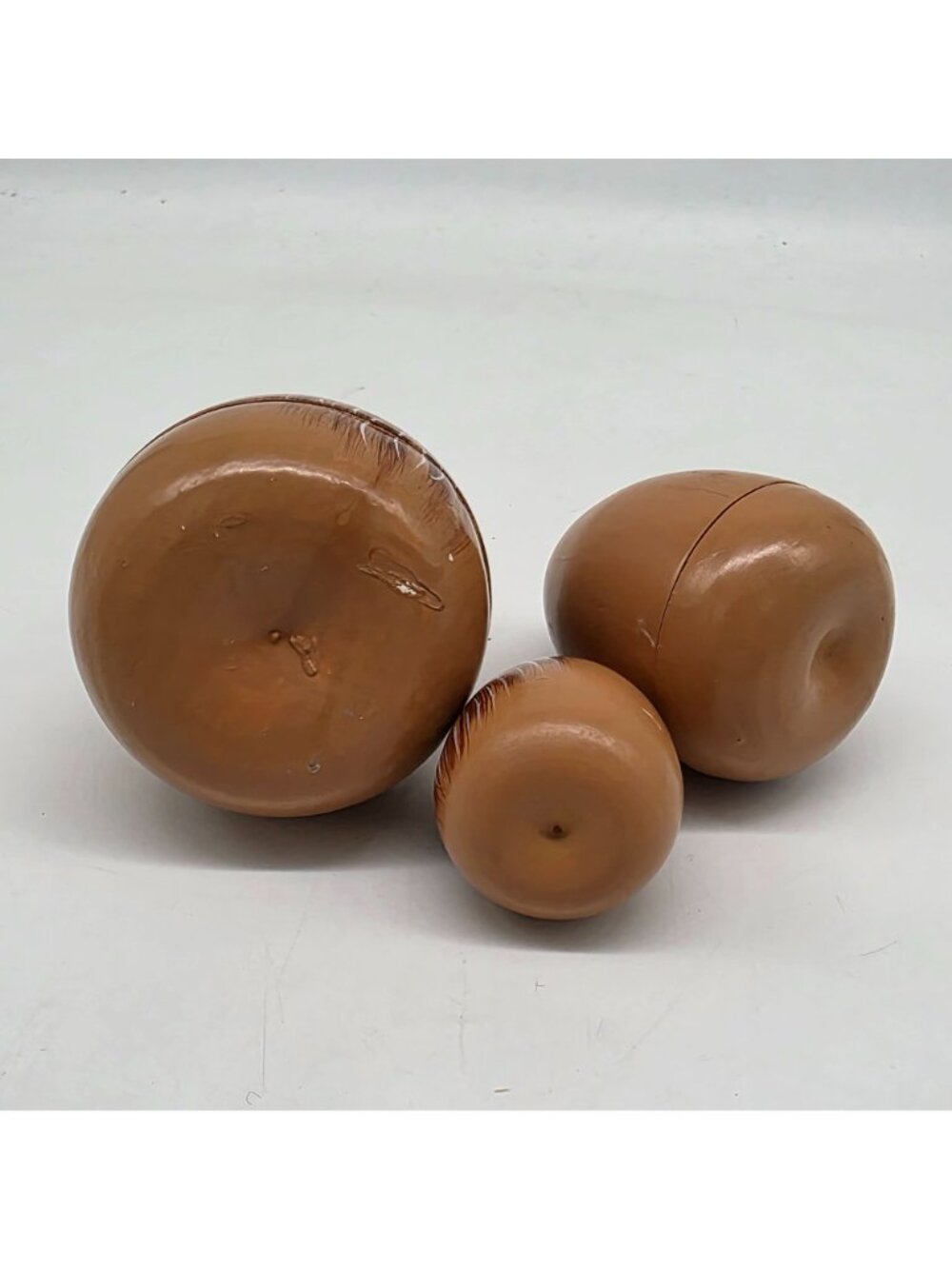 Wooden Nesting Dolls Lion Design Set Of 3 Brown & Tan Colors Handpainted - Picture 7 of 7